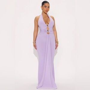 NWT‎ Alaia Draped Halter Maxi Dress - Lilac